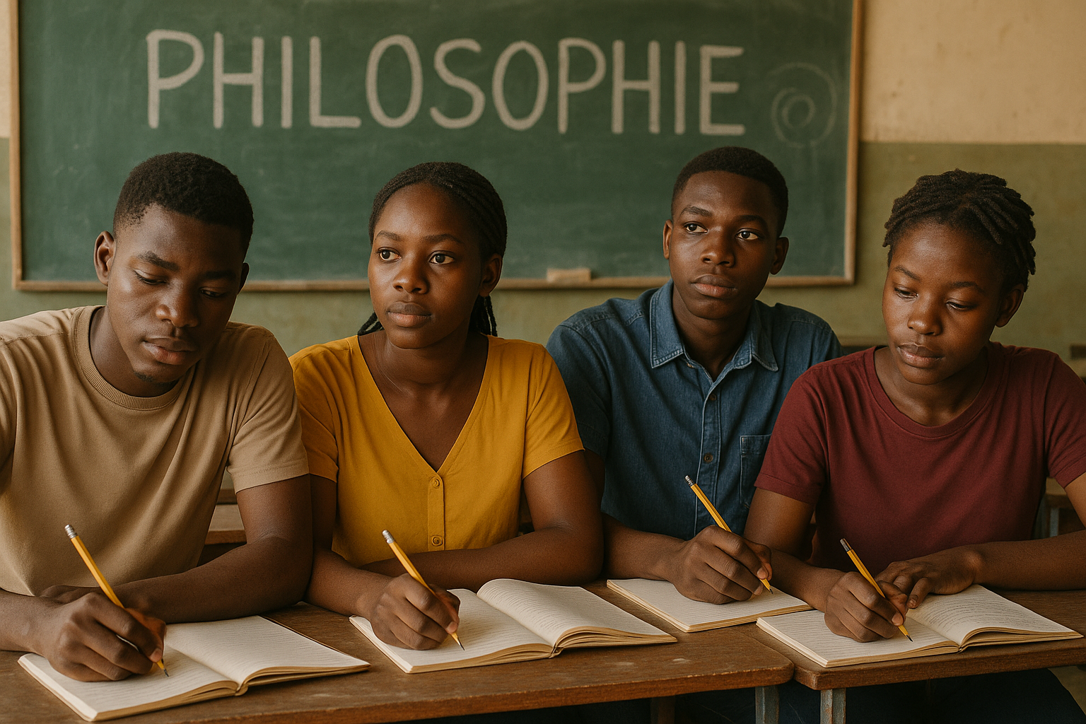 Étudiants sénégalais en cours de philosophie